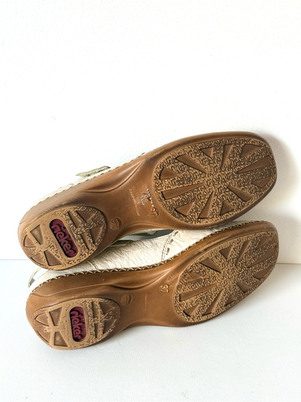 Rieker Cream Mary Jane Slingback Leather Shoes 37 - Picture 12 of 16